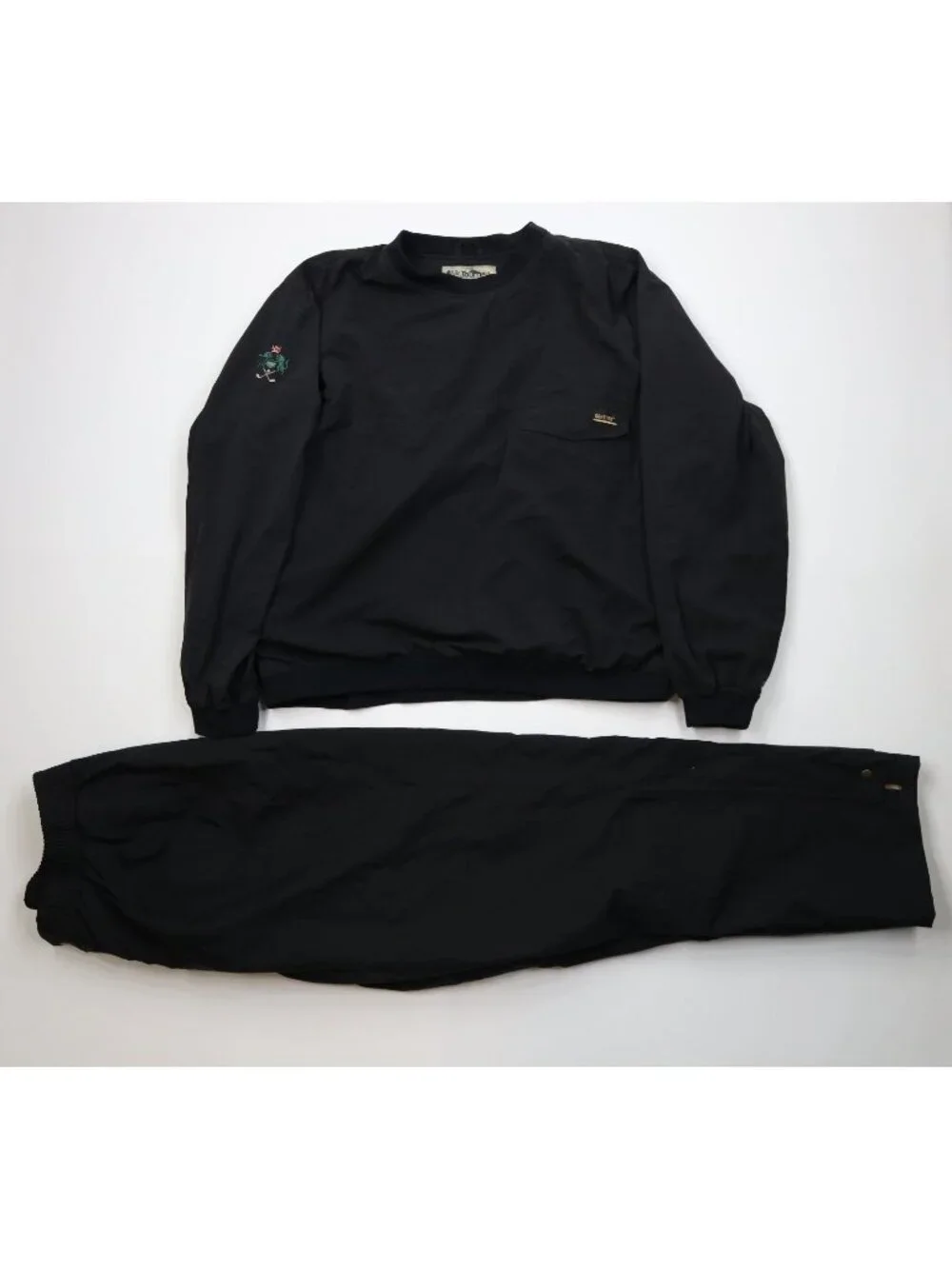 Vtg 90s Mens 2XL XXL 2 Piece Goretex Waterproof Golfing Rain Suit Jacket Black
